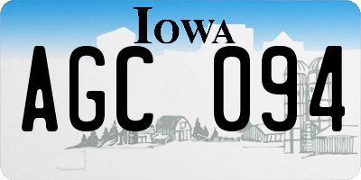 IA license plate AGC094