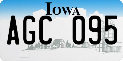 IA license plate AGC095