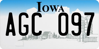 IA license plate AGC097