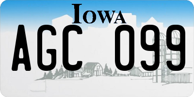 IA license plate AGC099