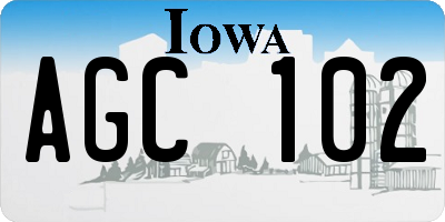 IA license plate AGC102