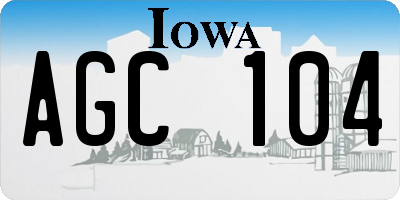 IA license plate AGC104