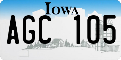 IA license plate AGC105