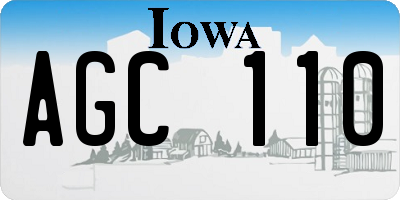 IA license plate AGC110