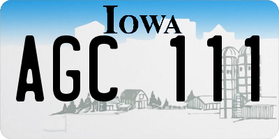 IA license plate AGC111