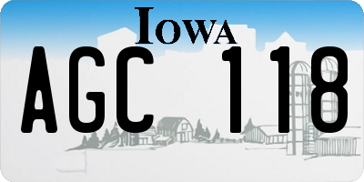 IA license plate AGC118