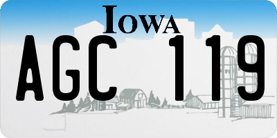 IA license plate AGC119