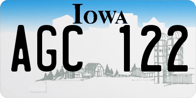 IA license plate AGC122