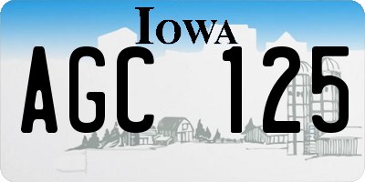 IA license plate AGC125