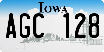 IA license plate AGC128