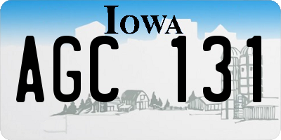 IA license plate AGC131