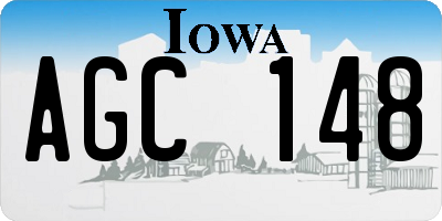 IA license plate AGC148