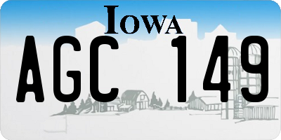 IA license plate AGC149