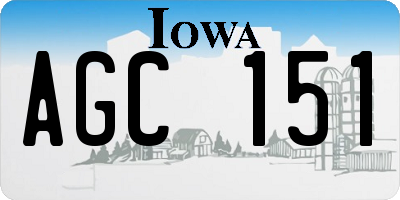 IA license plate AGC151