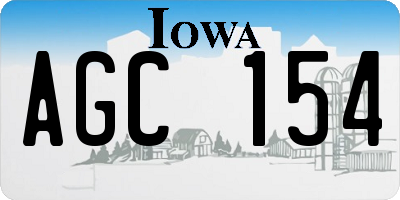 IA license plate AGC154