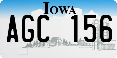 IA license plate AGC156