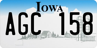 IA license plate AGC158