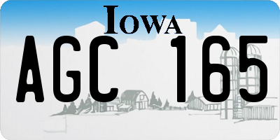 IA license plate AGC165