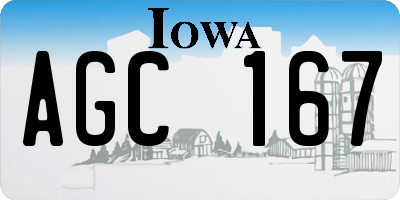 IA license plate AGC167