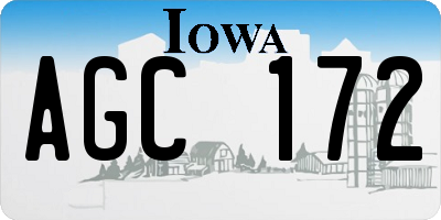 IA license plate AGC172
