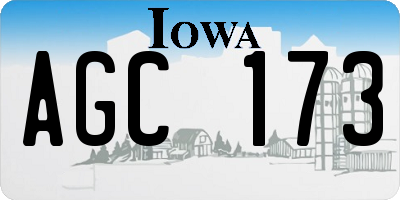 IA license plate AGC173