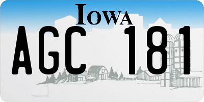 IA license plate AGC181