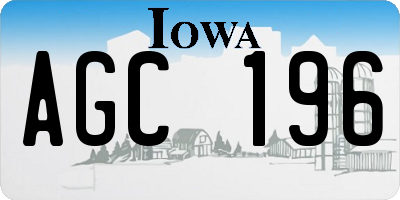 IA license plate AGC196