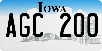 IA license plate AGC200