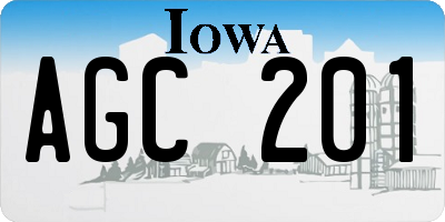 IA license plate AGC201