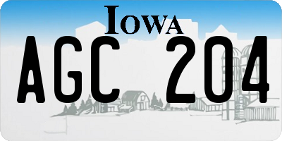 IA license plate AGC204