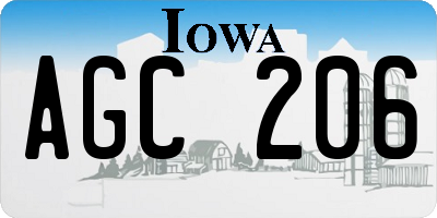 IA license plate AGC206
