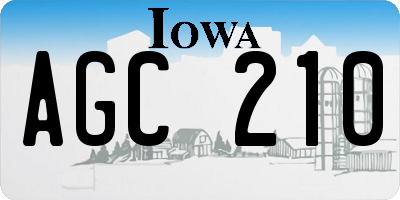 IA license plate AGC210