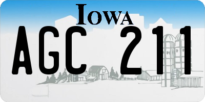 IA license plate AGC211
