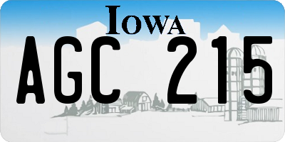 IA license plate AGC215