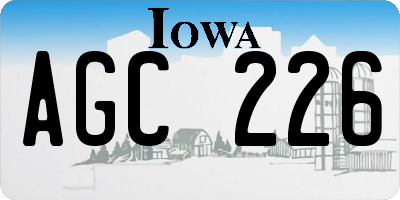 IA license plate AGC226