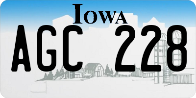 IA license plate AGC228