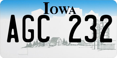 IA license plate AGC232