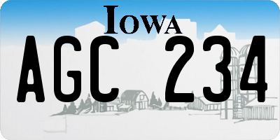 IA license plate AGC234