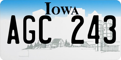 IA license plate AGC243