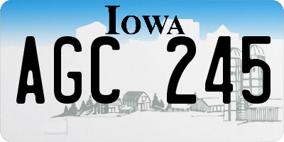 IA license plate AGC245