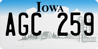 IA license plate AGC259
