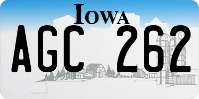IA license plate AGC262