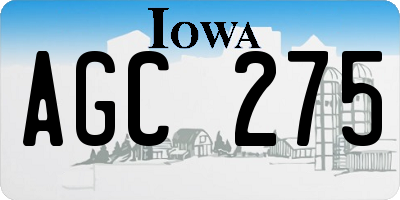 IA license plate AGC275