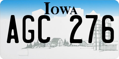 IA license plate AGC276
