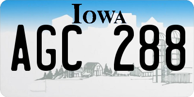 IA license plate AGC288