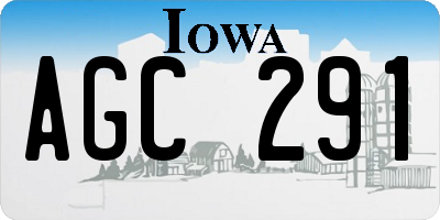 IA license plate AGC291