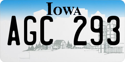 IA license plate AGC293
