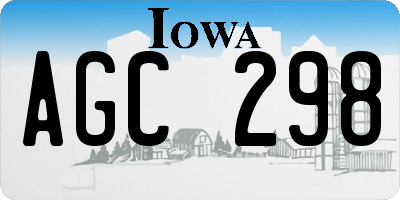 IA license plate AGC298
