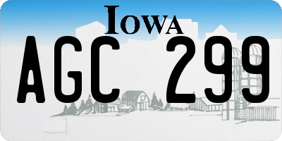 IA license plate AGC299