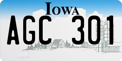 IA license plate AGC301